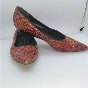 Donald J. Pliner Red and Orange Woven Flats